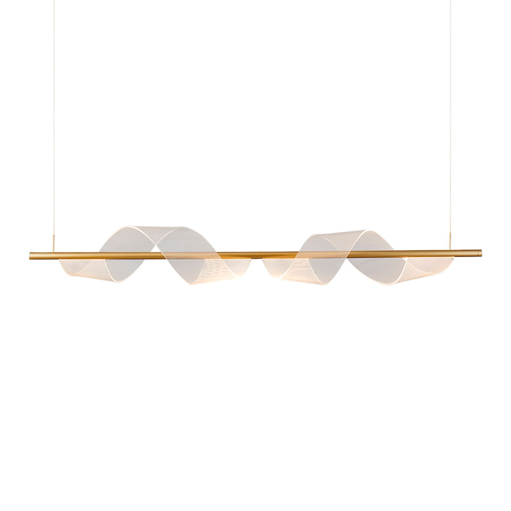 Lustre Pendente Nordecor Ruban Ori 2487 Dourado Led Bivolt