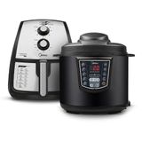 Kit Fritadeira Airfryer 4l Cor Inox + Panela De Pressão Elétrica 6l Midea Fxa41.ppa70p1 - 127v