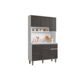 Kit Cozinha Compacta Márcia 105 Cm Com 6 Portas E 1 Gaveta Branco-cinza