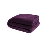 Manta Casal Padrão Soft Fleece Lisa 1 Peça Roxo