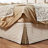Saia Para Cama Box Queen Dual 1 Peça Bege