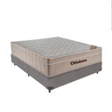 Cama + Box Airtech Colchão Ortobom Viúva 128cm Springpocket Cor:cinza