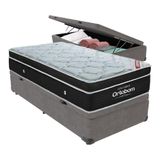 Cama Box Baú Solteiro Colchão Ortobom Elegant Mola Ensacada Cor:cinza