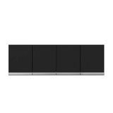 Armário Aéreo Andréia Para Cozinha Com 4 Portas 150 Cm Preto-fosco