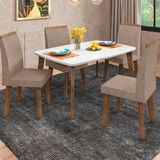 Mesa De Jantar 4 Lugares Nancy 1,20 X 0,90 Oblongo Off White
