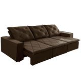 Sofá Sophia 4 Lugares Retrátil Reclinável 280 Cm Pillow Top Cor:marrom