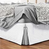 Saia Para Cama Box Queen Dual 1 Peça Branco