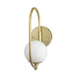 Arandela Online Dourado Globo De Vidro Branco + Led 5w