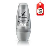 Kit C/12 Rexona S/ Perfume Desodorante Rollon Masculino 50ml