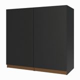 Armário Aéreo 70 Cm 2 Portas Preto Reims Madesa Preto
