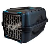 Caixa De Transporte Para Pet Cães E Gatos Black Azul N1