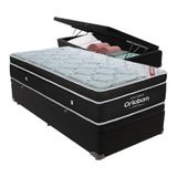 Cama Box Baú Solteiro Colchão Ortobom Elegant Mola Ensacada Cor:preto