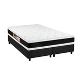 Cama Box King: Colchão Espuma D45 Black E White Double Face + Base Crc Suede Gray(193x203)