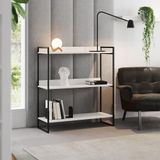 Prateleira Multiuso Industrial Córdoba 95cm Preto E Branco - Cor: Branco