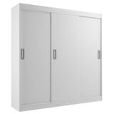 Guarda-Roupas Casal Lisboa 3 Portas de Correr e 2 Gavetas - Branco
