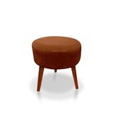 Puff Redondo Decorativo Panqueta De Apoiar Os Pés Suede Terracota