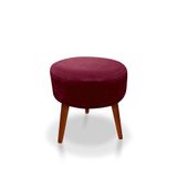 Puff Redondo Decorativo Panqueta De Apoiar Os Pés Suede Bordô