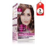 Kit C/03 Beautycolor Tonalizante S/ Amônia 6.7 Chocolate Suíço