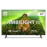 Smart Tv 43 Philips Ambilight Google Tv Comando De Voz Cinza Bivolt