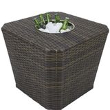 Mesa Grécia Em Alumínio Com Balde Trama Original Pedra Ferro
