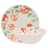 Kit Tigelas Bowl E Pratos De Sobremesa 4 Peças Donna Holambra Oxford Cerâmica