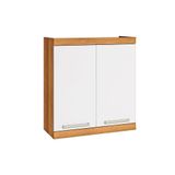 Armário Aéreo Cozinha Modulado Burguesa C/ 2 Portas Freijó/branco - Nesher