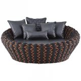 Chaise Munique Tricô Náutico Jardim Piscina Preto