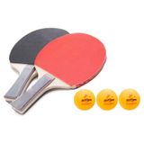 Kit Ping Pong Tênis De Mesa 4 Raquete E 6 Bolinhas