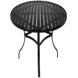 Mesa Com Tampo Ripado De 120 Cm Em Alumínio Trama Original Preto