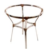Mesa Ascoli Em Alumínio 70cm Altura X 80cm Trama Original Capuccino