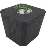 Mesa Grécia Em Alumínio Com Balde P- Bebidas Trama Original Preto