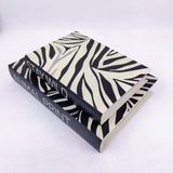 Livro Caixa Decorativa Animal Print Zebra Preta 32/23cm 2pç