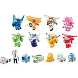 Super Wings - Transform-a-Bots World Airport Crew | Pacote de colecionador | 15 Figuras de Brinquedo | Escala de 2