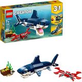 LEGO Creator 3in1 Deep Sea Creatures 31088 Make a Shark, Squid, Angler Fish, and Crab with this Sea Animal Toy Building Kit (230 Peças)