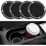 4 Pack Bling Car Cup Holder Coaster, 2,75 Polegada Crystal Rhinestone Car Coaster Insert Mat P, Anti Slip Sparkle Rubber Cup Holder Adequado