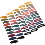 50 Peça Acrílico Metal Snap Hair Clip Matte Hair Barrettes Hairpins Retangular Snap Clips Teardrop Hair Clip Geometric Hairpins Hairpins Hai