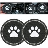 Car Coasters Anti Slip Car Cup Holder - 2,75 Polegadas Universal Bling Dog Paw Car Coasters Para Cup Holders Cute Car Accessories 2pcs (pret
