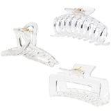 Clipes De Garra De Cabelo Transparente Para Cabelo Grosso/fino/fino, Dentes Fortes Segurando Os Dentes Entrelaçando As Mulheres Grandes Clip