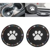 Car Coasters Anti Slip Car Cup Holder - 2,75 Polegadas Universal Bling Dog Paw Car Coasters Para Cup Holders Cute Car Accessories (pack Of 2