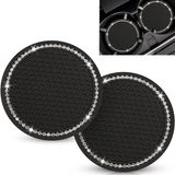 Car Coasters 2pcs, Dtouayz Bling Para Cup Holders, 2,75 Polegadas Mulheres, Anti Slip Crystal Rhinestone Holder Coasters, Suitable Most Inte