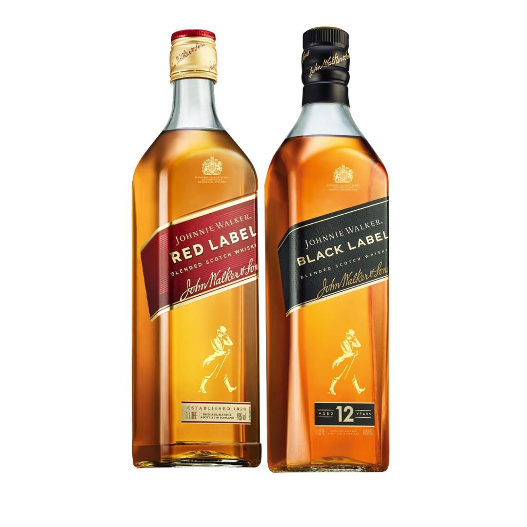 Whisky Johnnie Walker Red Label 1l + Black Label 1l