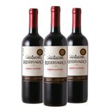 Kit 03 Un. Vinho Santa Carolina Reservado Cab. Sauvig. 750ml