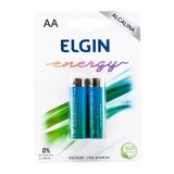 Pilha Alcalina ELGIN AA 1.5V Blister com 2 Unidades