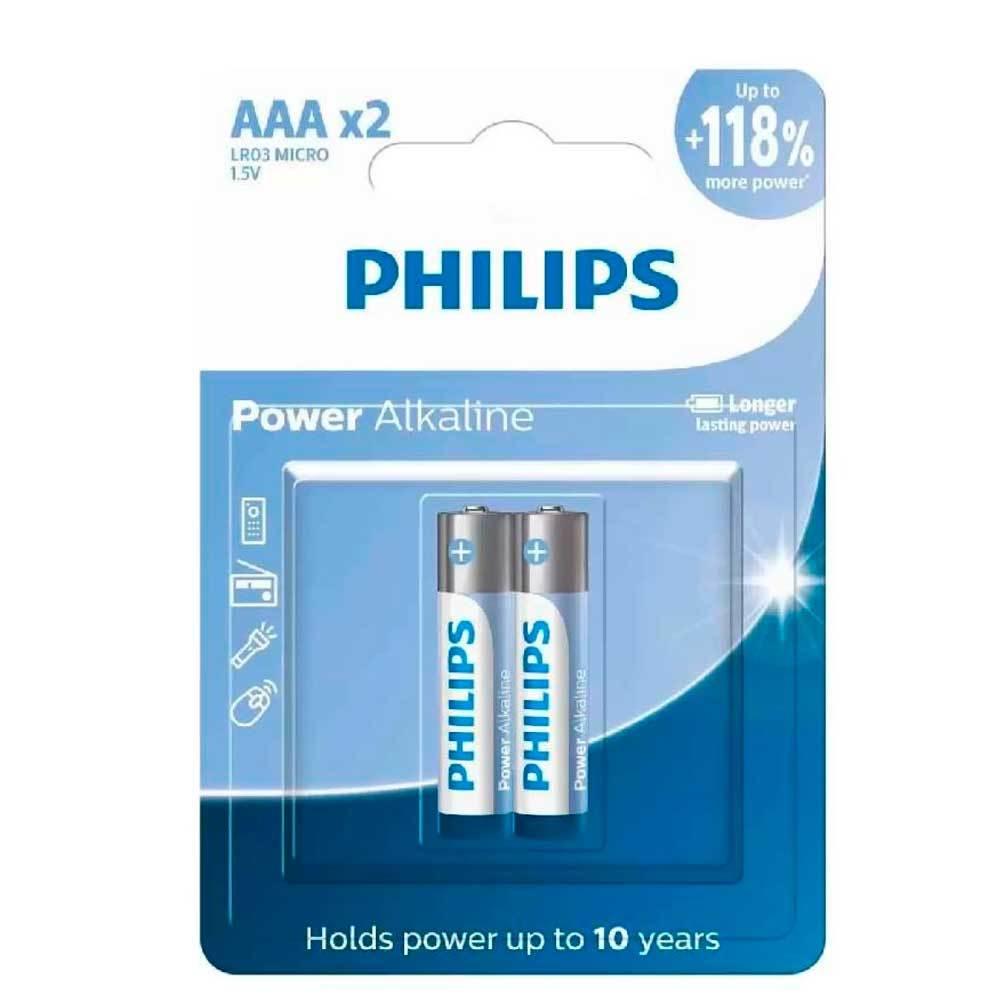 Pilhas Alcalinas Aaa Philips Blister Com 2 Unidades Lr03p2b/59