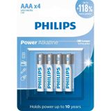 Pilhas Alcalinas Aaa Philips Blister Com 4 Unidades Lr03p4b/59