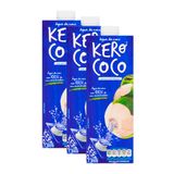 Kit 3 Água De Coco Kero Coco 1 Litro