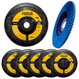 Disco De Lixa Flap 7 Pol 180 Mm Aço Inox Grão 40 Kit 5 Unidades Evald
