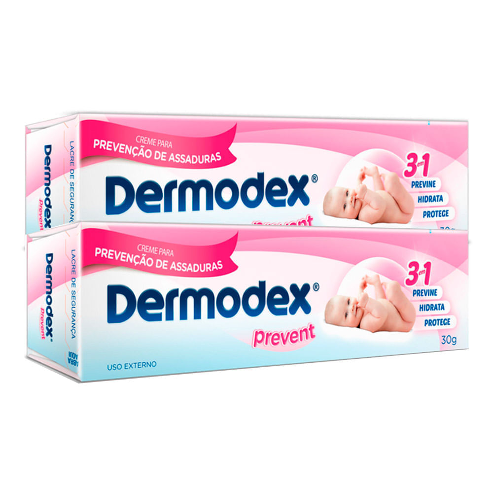 Pomada Para Prevenção De Assaduras Dermodex Prevent 30g | Kit Com Duas Unidades