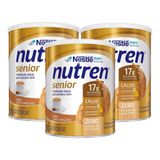 Nutren Senior Café Com Leite Suplemento Alimentar 370g | Kit Com Três Unidades