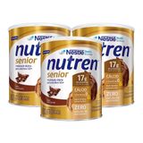 Nutren Senior Chocolate Suplemento Alimentar 740g | Kit Com Três Unidades